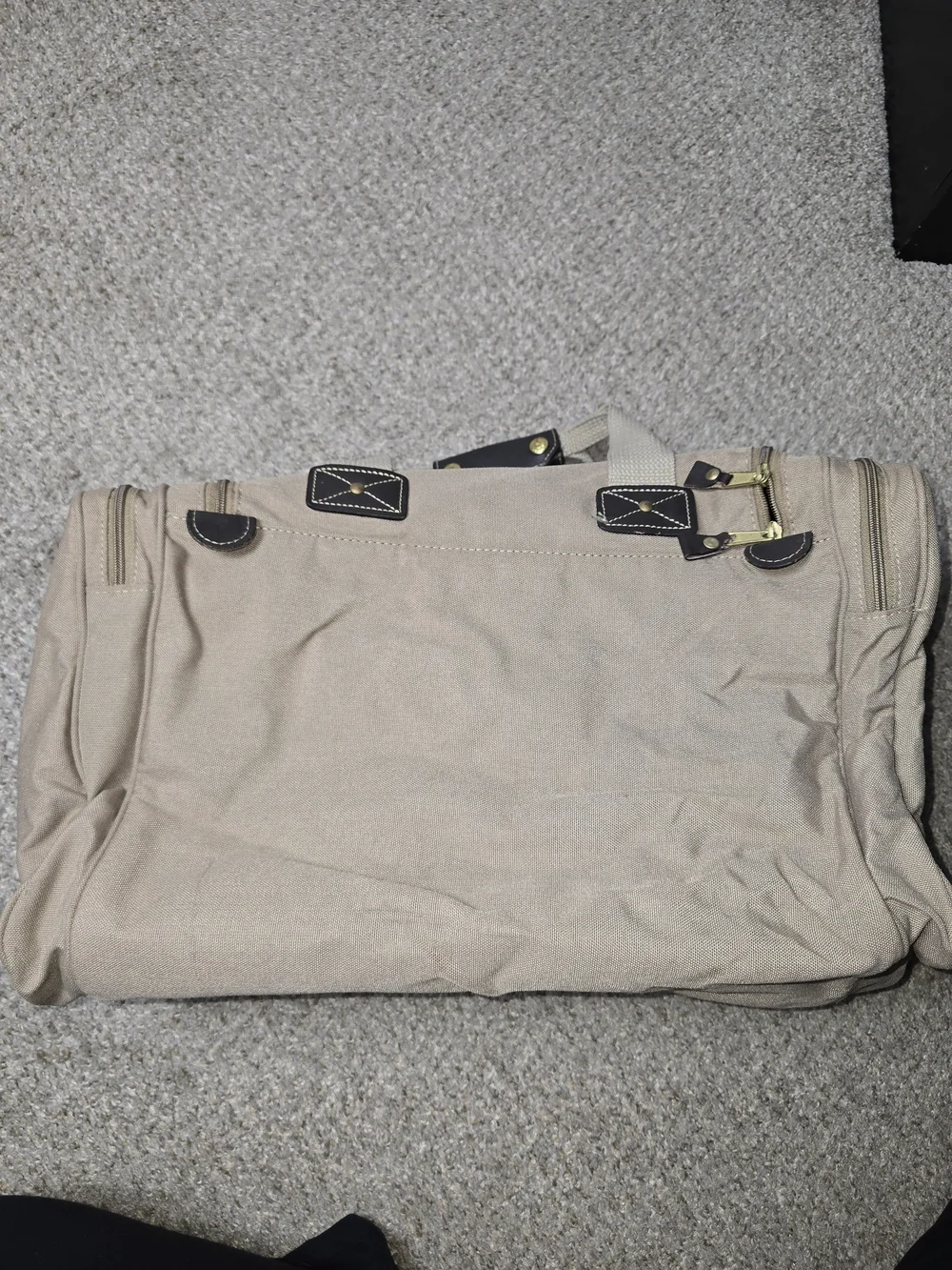VTG Mulholland Brothers Eddie Bauer & Ford CollabTan Canvas & Leather Duffle Bag